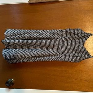 Adjustable spaghetti strap black and white dress